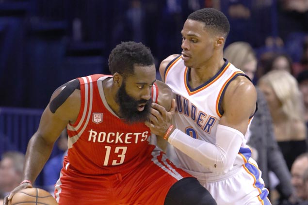 MVP favorites Harden, Westbrook get first-round showdown