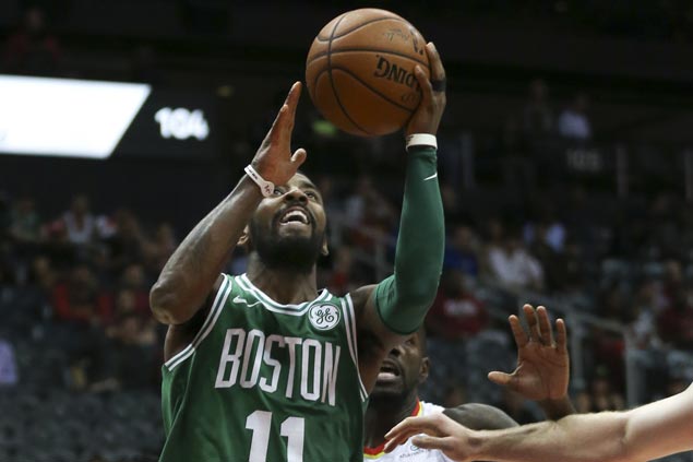 Kyrie Irving caps comeback from 17 points down to stun Warriors as Celtics win 14 in a row