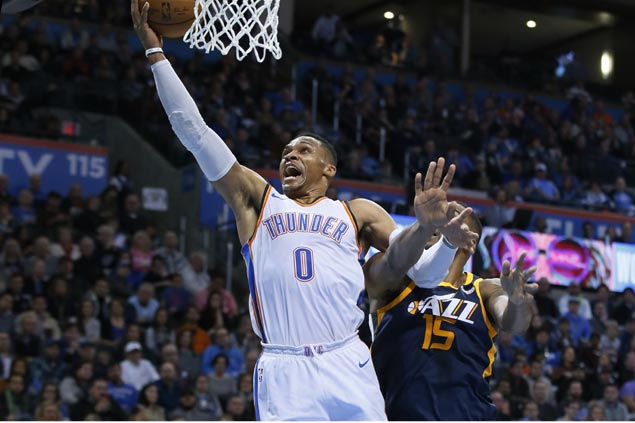 Westbrook's triple-double leads Thunder past Jazz Westbrook's triple-double leads Thunder past Jazz