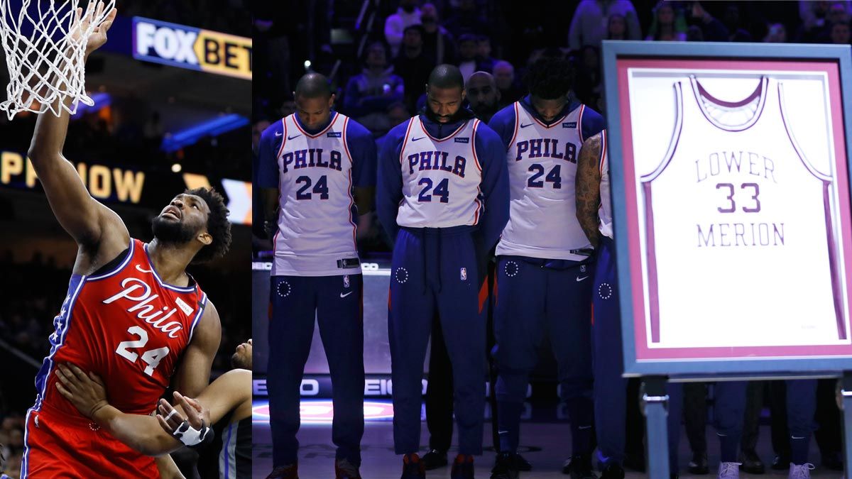 76ers Joel Embiid dons No. 24 jersey to honor Kobe Bryant vs. Warriors