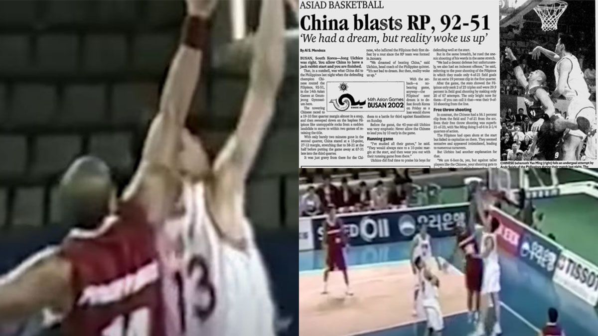 Asi Taulava vs Yao Ming l Philippines vs China l 2002 Busan Asian Games l  Asia's Best Center Battle! 
