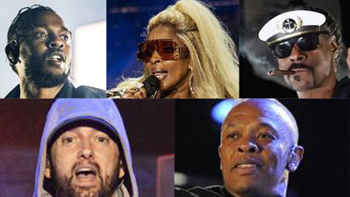 Snoop Dogg, Dr. Dre, Mary J. Blige, Eminem and Kendrick Lamar
