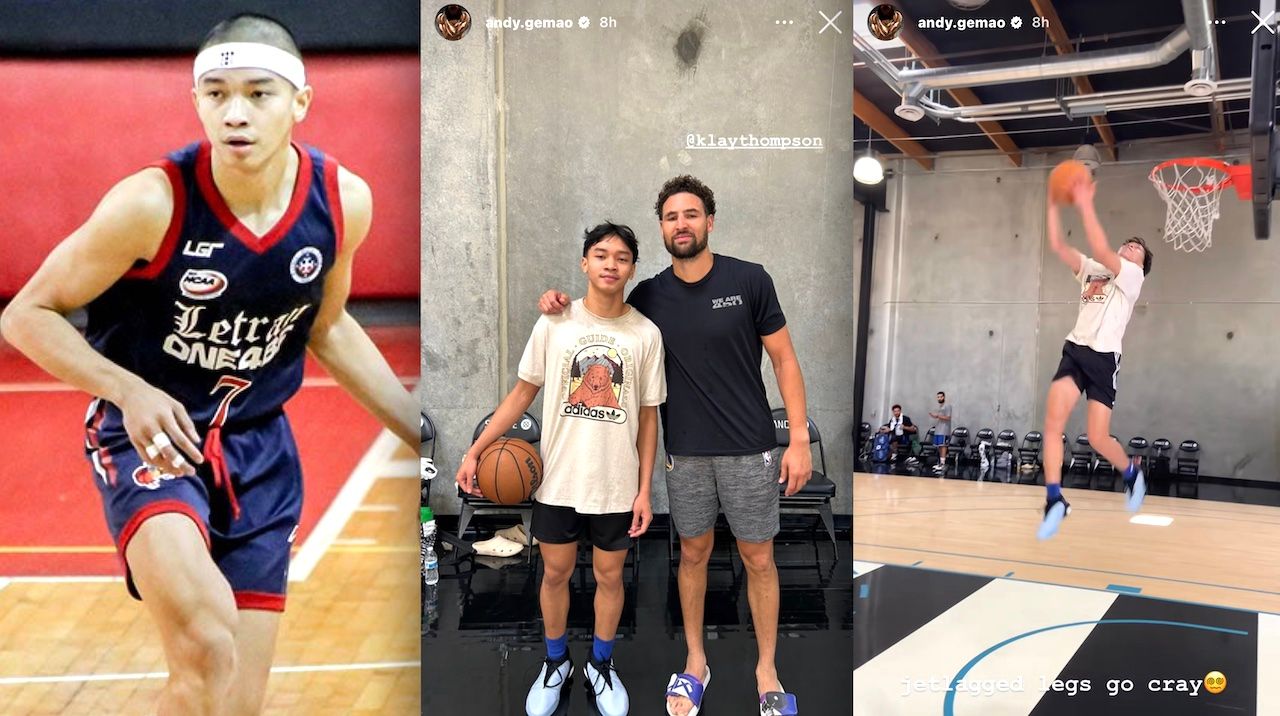Andy Gemao works out with Klay Thompson