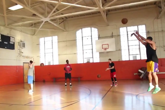 Jordan Clarkson shows improved shooting, nails 15-straight from near halfcourt. WATCH