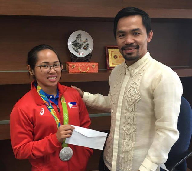Pacquiao pledges additional incentive from own pocket to Olympic silver medalist Diaz