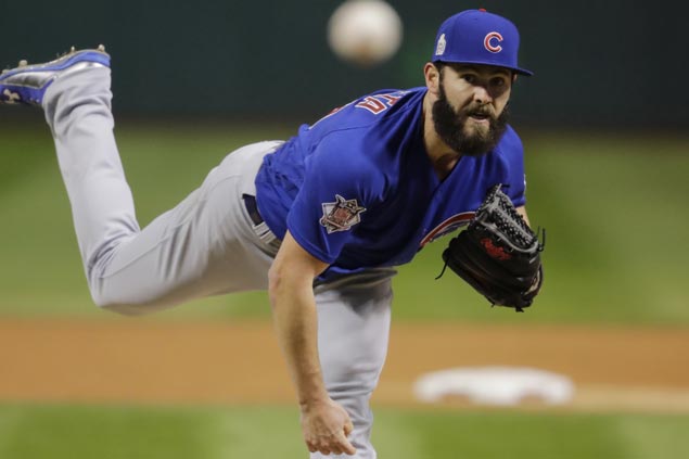 Arrieta, Schwarber lead Cubs past Indians in Game Two to even up World Series