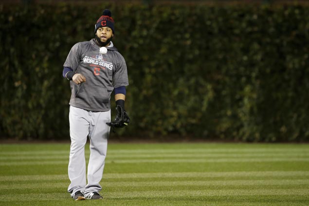 Unable to use Carlos Santana as DH at Wrigley Field, Indians move him to left field