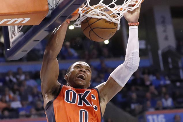 Russell Westbrook triple-double powers Thunder past Lakers for third win in row