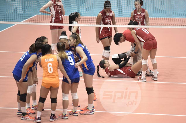 Cignal import Lynda Morales brushes off ankle injury after bad fall: 'It's just a little swollen'