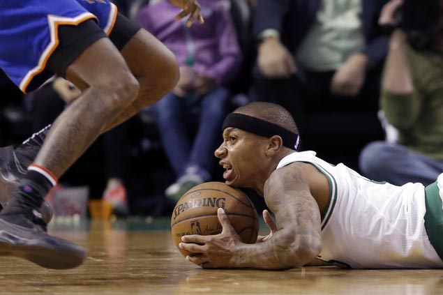 Celtics halt three-game losing run as Knicks lose Carmelo early after two technicals
