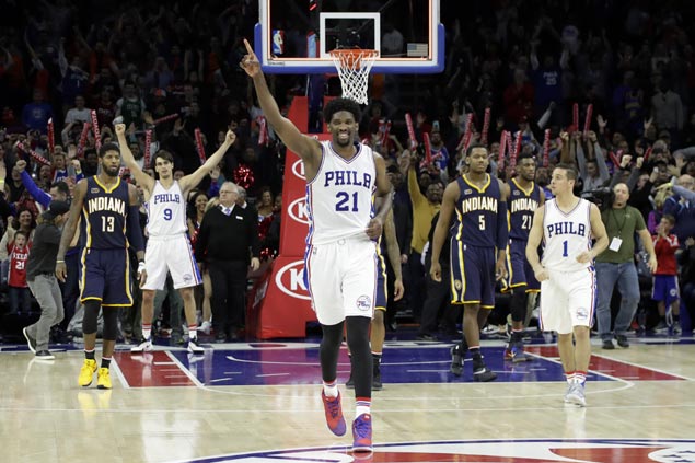 Embiid powers Sixers past Pacers in another OT thriller to nab first win in November in three years