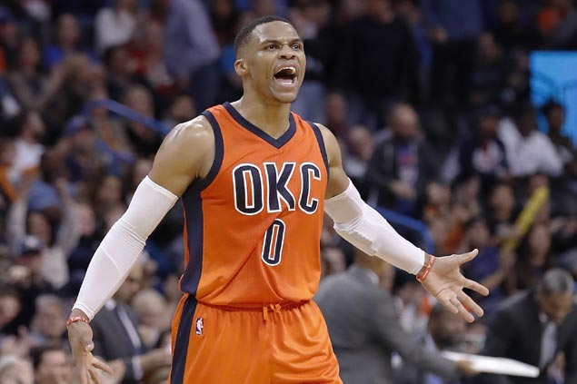 Westbrook not after triple-double record, MVP award, says target is a championship