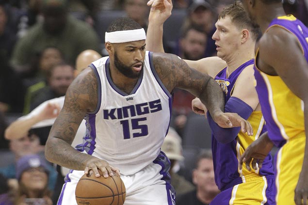 DeMarcus Cousins' third-quarter barrage sends Lakers staggering to seventh straight loss