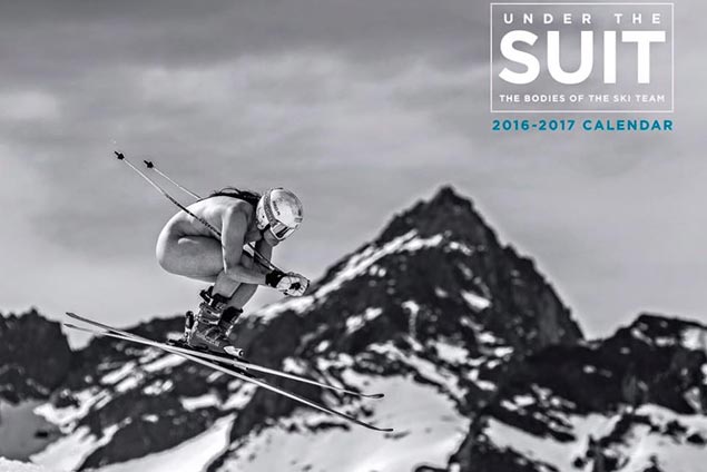 US ski racers pose nude for special 'Under the Suit' calendar to raise 