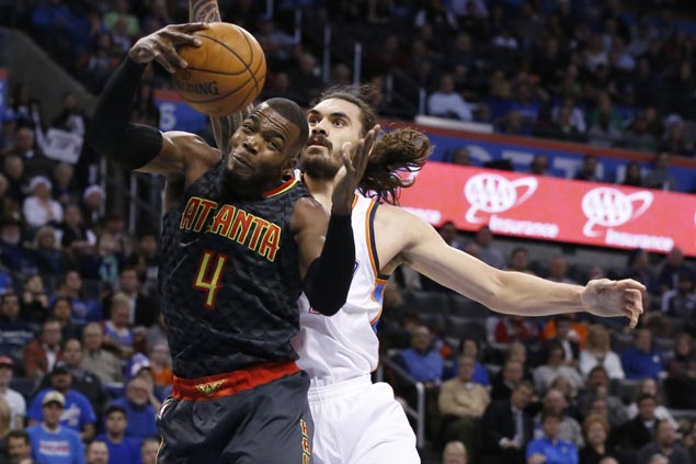 Paul Millsap hits go-ahead jumper as Hawks nip Thunder to spoil Westbrook's 46-point barrage
