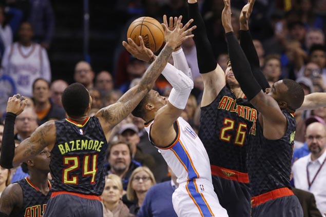 Russell Westbrook miffed after 46-point effort goes for naught in OKC loss to Hawks