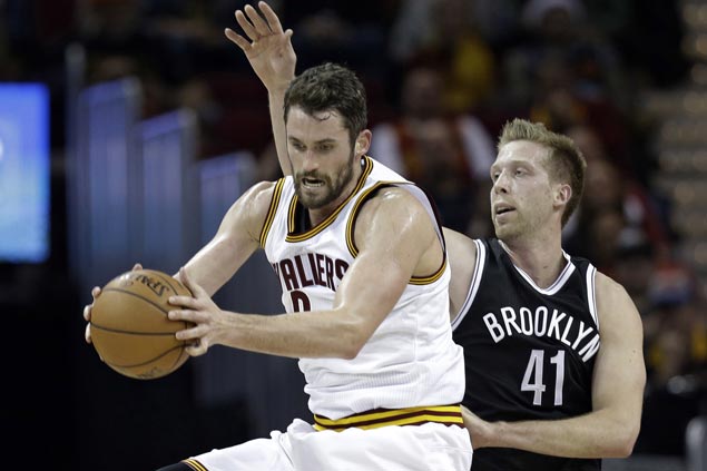 James, Thompson, Love show way as Cavs score wire-to-wire win over lowly Nets