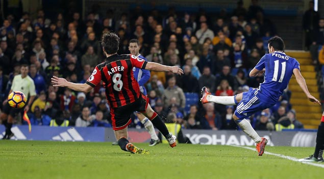 Pedro stars as Chelsea downs Bournemouth to set club record 12th straight win