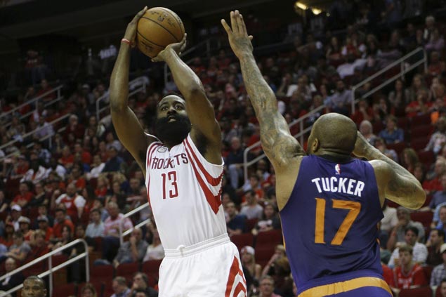 James Harden drops 32 in three quarters as Rockets cruise in wire-to-wire win over Suns