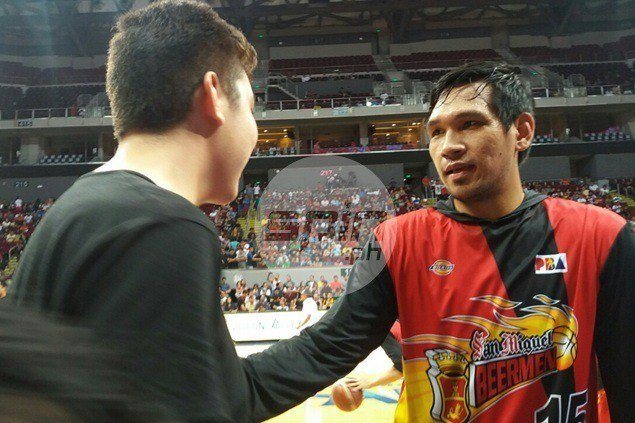 June Mar Fajardo simply paying it forward when he gifted Kirkness with size 17 shoes