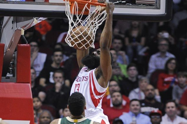 James Harden scores 38 as Rockets ride huge second quarter to victory over slumping Bucks