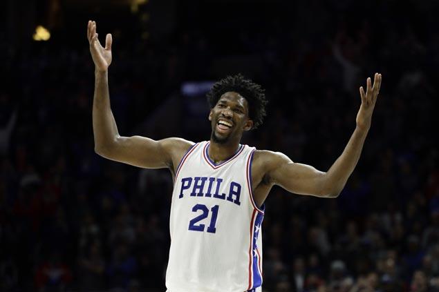 Joel Embiid, dealing with the flu, shows way as Sixers stun Raptors