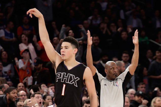 Devin Booker hits triple in dying moments to lift Suns over Knicks