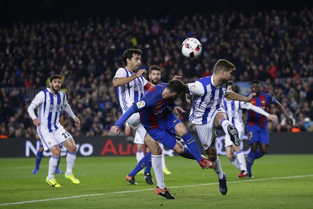Lionel Messi scores, plays role in four other goals as Barca routs Sociedad to gain Copa del Rey semis