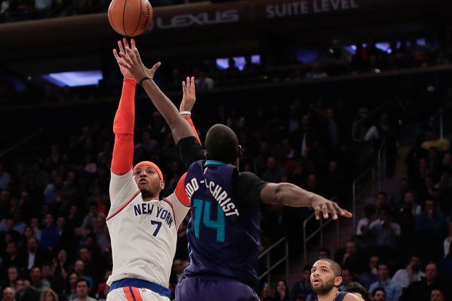 Carmelo Anthony, Courtney Lee show way as Knicks send Hornets to third straight loss