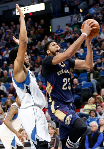Anthony Davis eclipses Karl-Anthony Towns in duel of young big men as Pelicans down Wolves