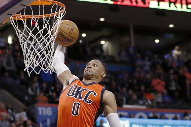 Westbrook posts 29th triple-double of season as Thunder down Pelicans and keep Boogie-Brow duo winless