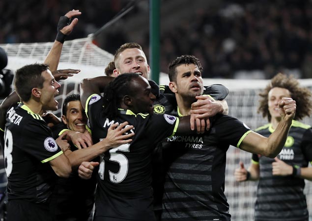 Eden Hazard, Diego Costa score as Chelsea widens EPL lead with win over West Ham