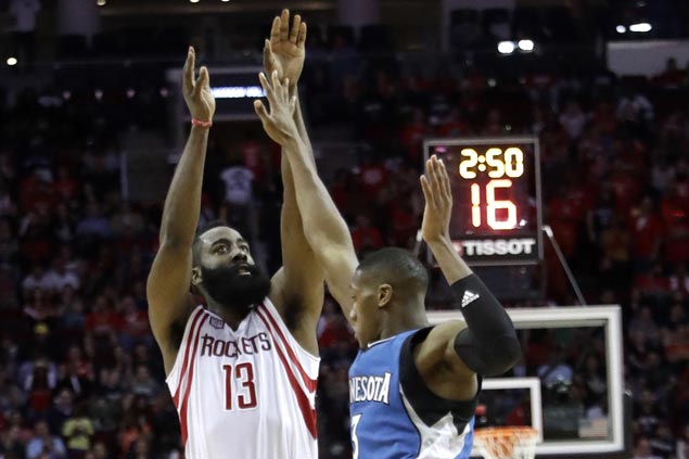 James Harden posts triple-double as Rockets beat Wolves to get back on track ahead of playoffs