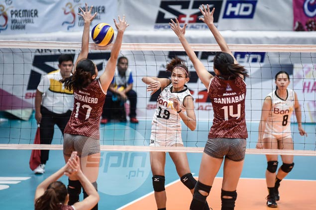 Former UP stars Tiamzon, Bersola lead Perlas past Lady Maroons to keep PVL Open semis hopes alive