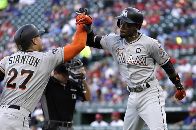 Miami Marlins batters heat up with franchise-record 22 runs in romp over Texas Rangers