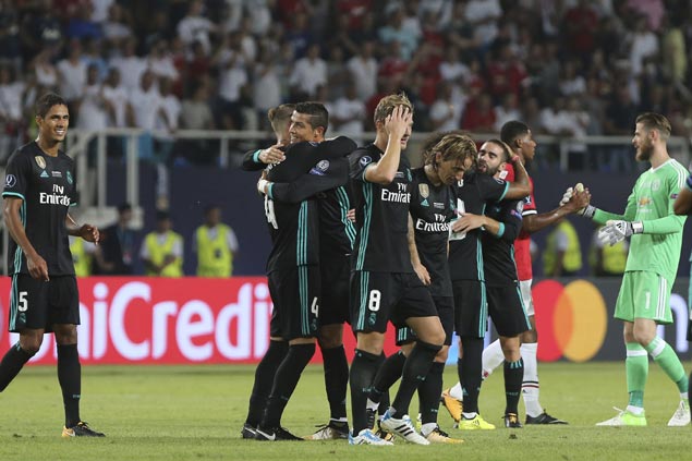 Real Madrid downs Manchester United to capture second consecutive Super Cup title