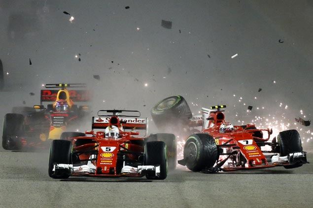 Start line crash mars Singapore GP and Vettel’s recklessness plays straight into Hamilton's hands