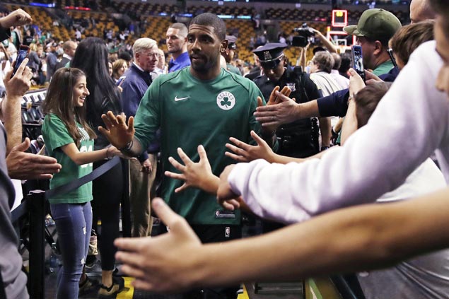 Boston new guy Kyrie Irving excited to be playing in ‘a real, live sports city’ after Cleveland stint