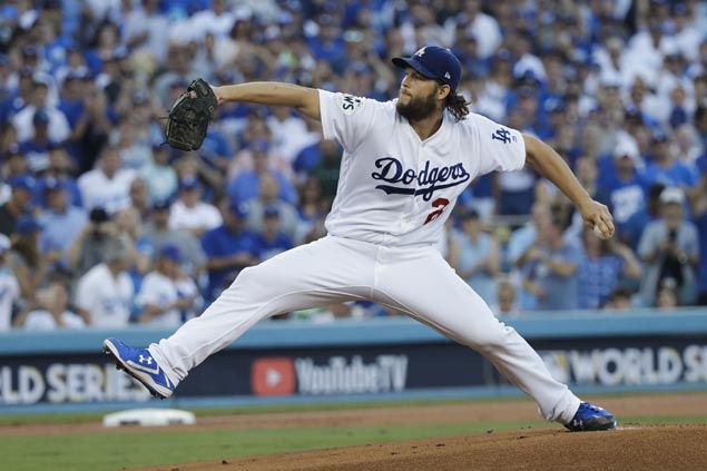 Clayton Kershaw dominates Astros batters as Dodgers take sweltering World Series opener