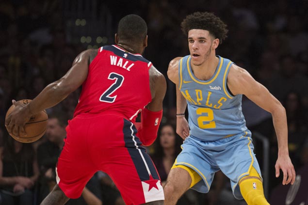 Misfiring Lonzo Ball has last laugh vs Wall as Lakers prove steady in OT, deals Wizards first loss