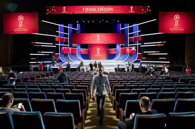 Vladimir Putin welcomes football luminaries to Kremlin for Fifa World Cup draw