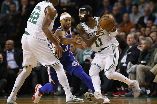 Celtics bounce back with strong finishing kick to fend off Embiid-less Sixers