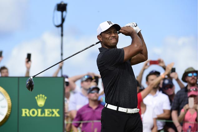 Tiger Woods just three shots behind lead in Bahamas in first game back after long injury layoff