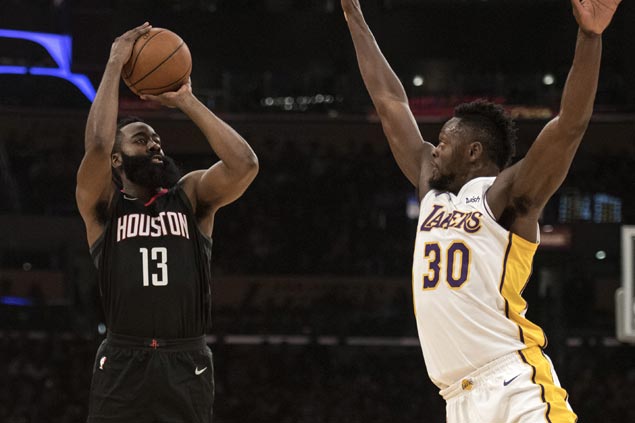 Harden, Paul lead way as Rockets roll to seventh straight win with romp over slumping Lakers