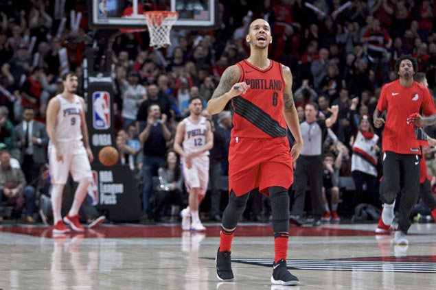 Shabazz Napier powers Lillard-less Blazers' furious fourth quarter charge to shock Sixers