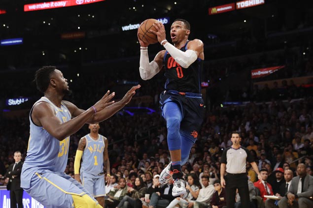 Russell Westbrook, OKC Thunder ride second quarter blitz to romp over slumping Lakers