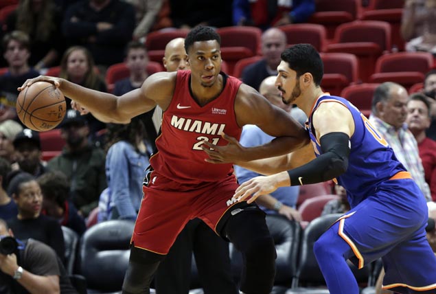 Six Miami players score in double figures as Heat overcome Knicks in overtime