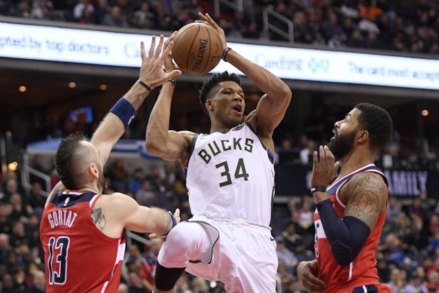 Giannis Antetokounmpo puts up 20-20 game as Bucks repeat over Wizards