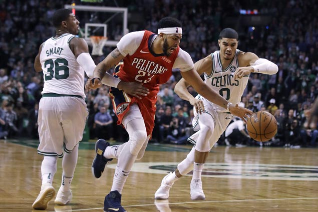 Anthony Davis sustains fine form with another dominant show in Pelicans OT win over Celtics