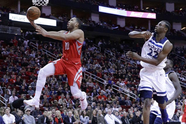 Eric Gordon leads hot-shooting Rockets romp over skidding Timberwolves as Harden rusty in return